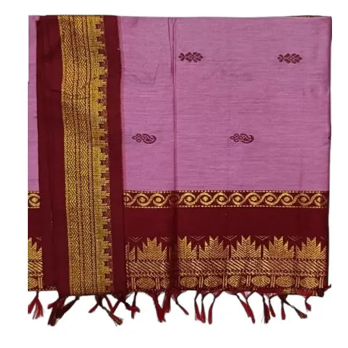 6 Yards Kalyani Cotton Butta Saree-Pink