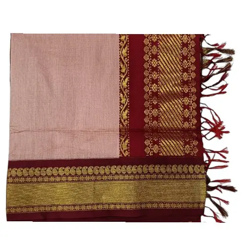 6 Yards Kalyani Cotton Vairaoosi Saree-Pink