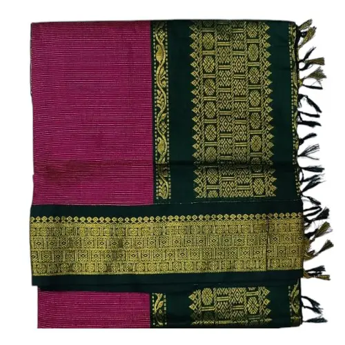 6 Yards Kalyani Cotton Vairaoosi Saree-magenta purple
