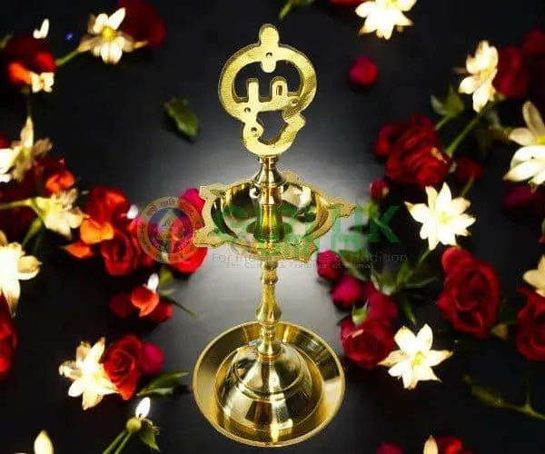 Detachable Karaikudi Kuthu Vilakku (Lamp) with OM