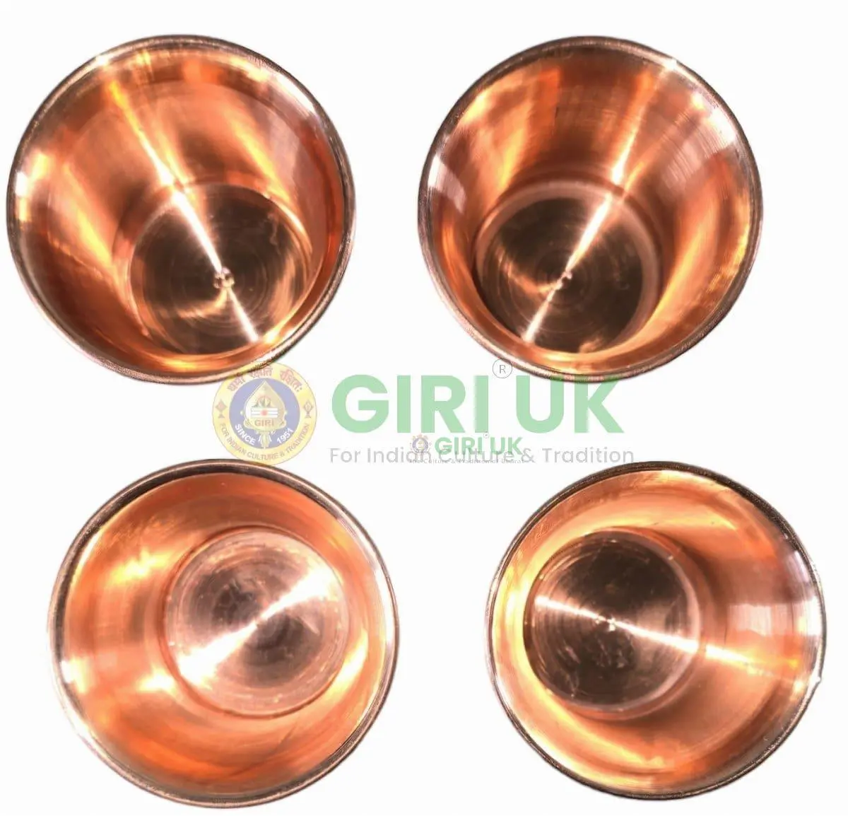 Copper Pancha Patra 2 inches-(Pack of 4)