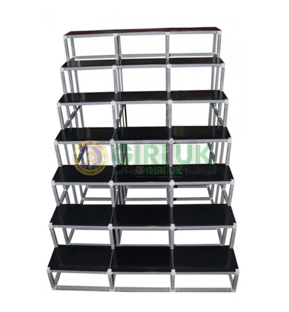 7 Steps, 3-width Triple Frame Golu Padi Stand (7T)