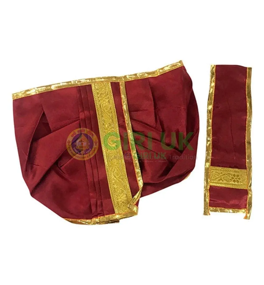 Traditional Dhoti (Panchakacham) for Deities - 8 inch
